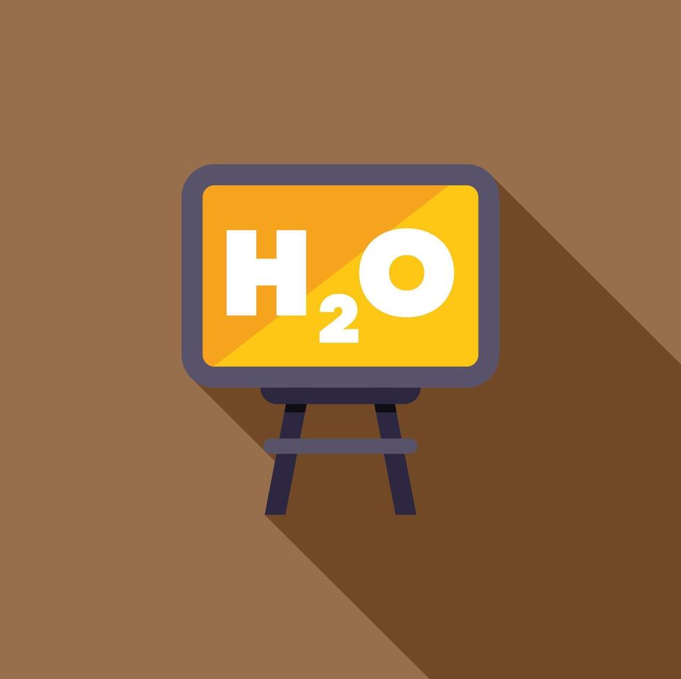 Chemistry blackboard displaying h2o formula for water molecule vector