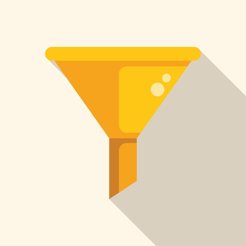 Yellow funnel filtering with long shadow vector