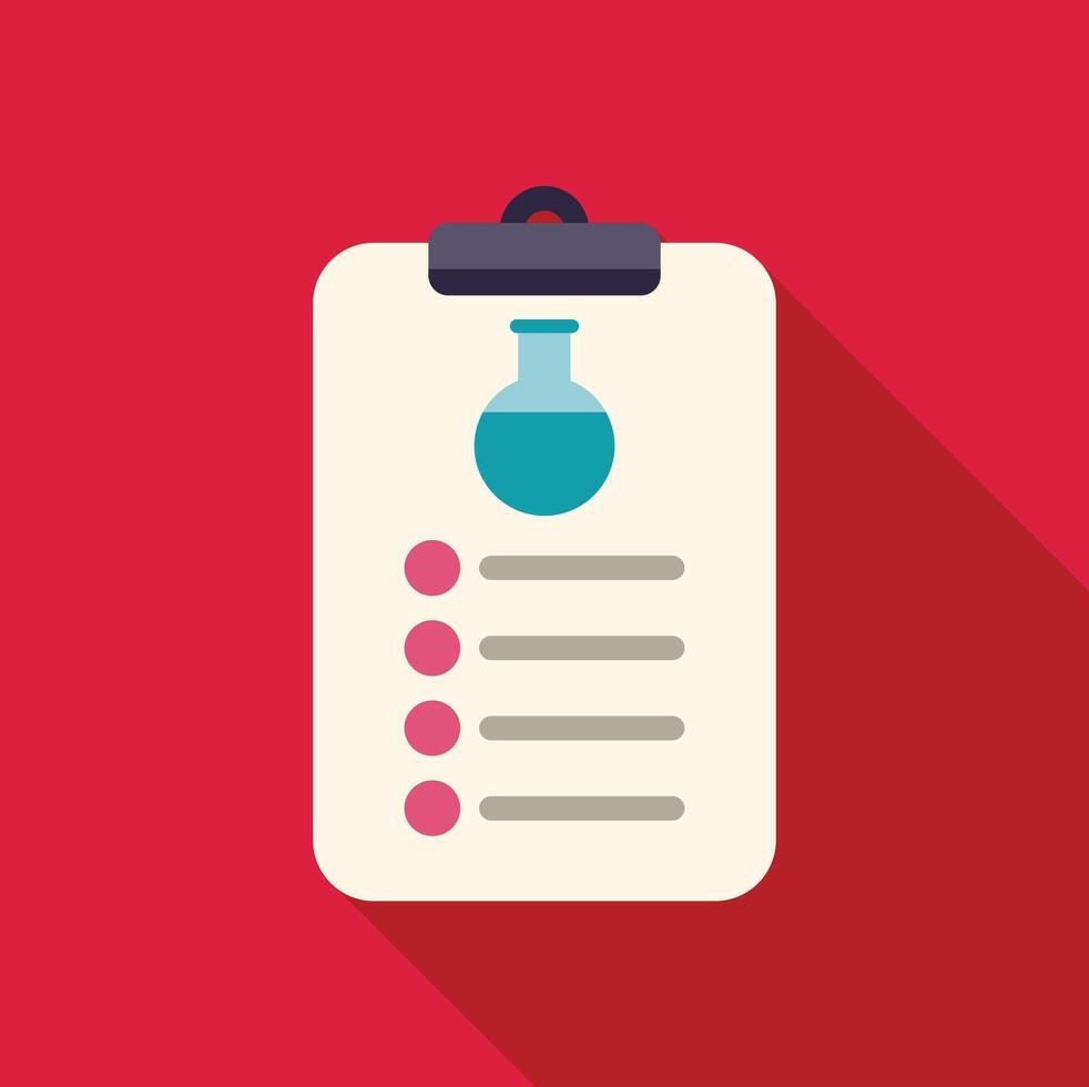 Clipboard showing science experiment checklist for research project vector