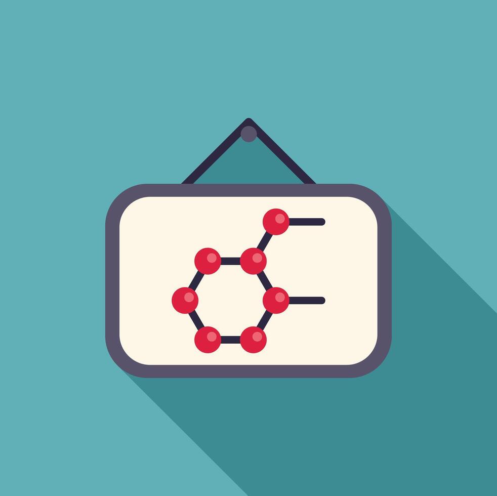 Whiteboard hanging with molecular formula showing chemical bonds vector