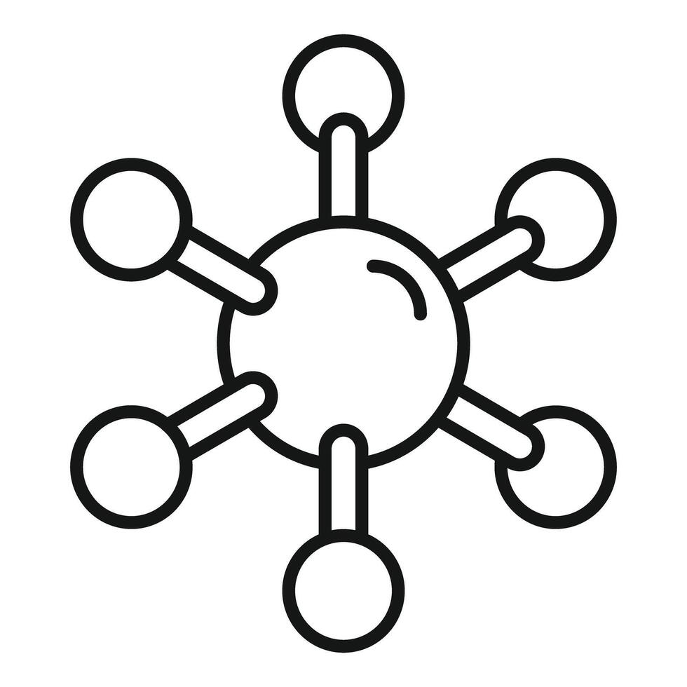 Atom structure showing nucleus and electrons orbiting vector