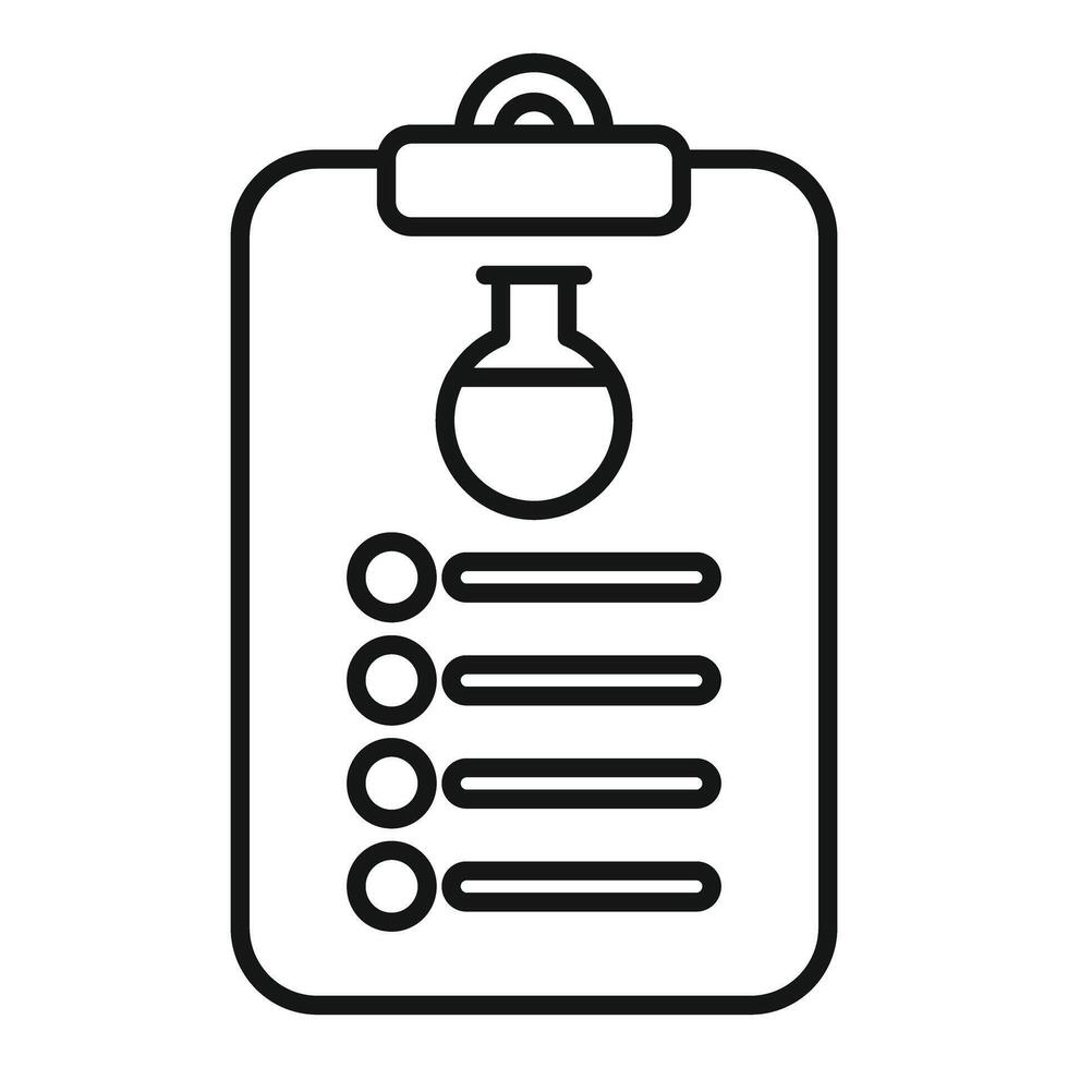 Clipboard with checklist and flask icon for science experiment vector