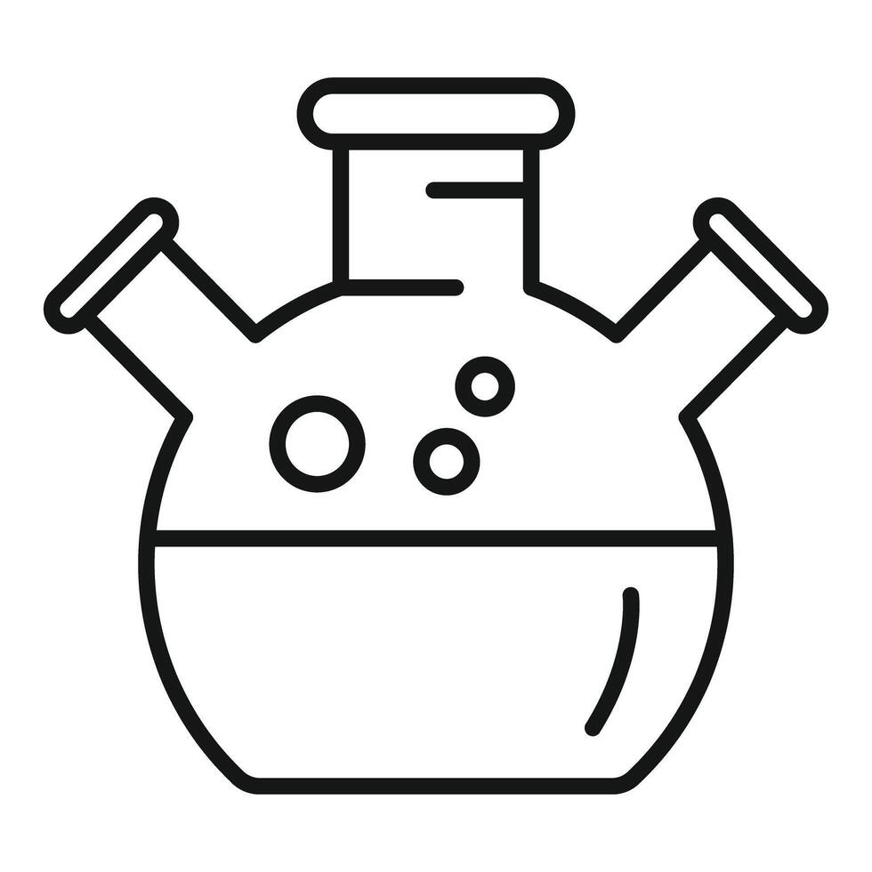 Round bottom flask bubbling with chemical reaction experiment vector