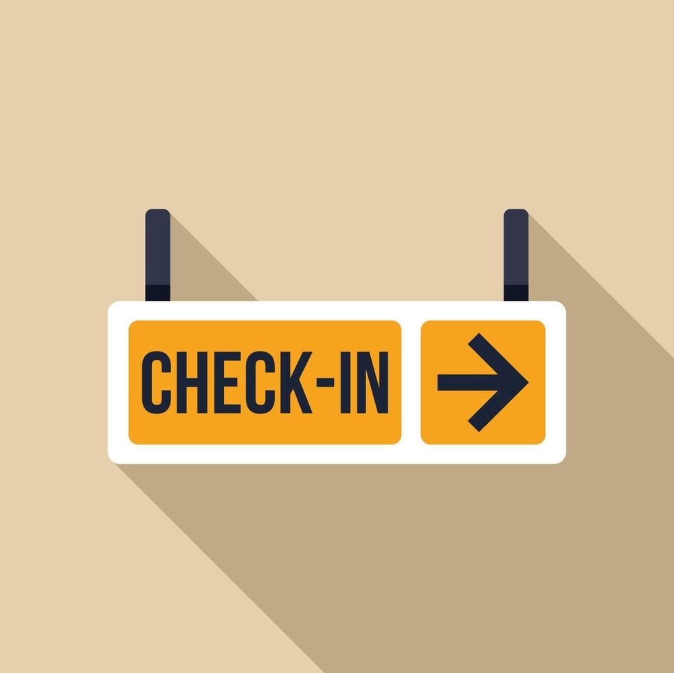 Check in sign showing direction in airport terminal vector