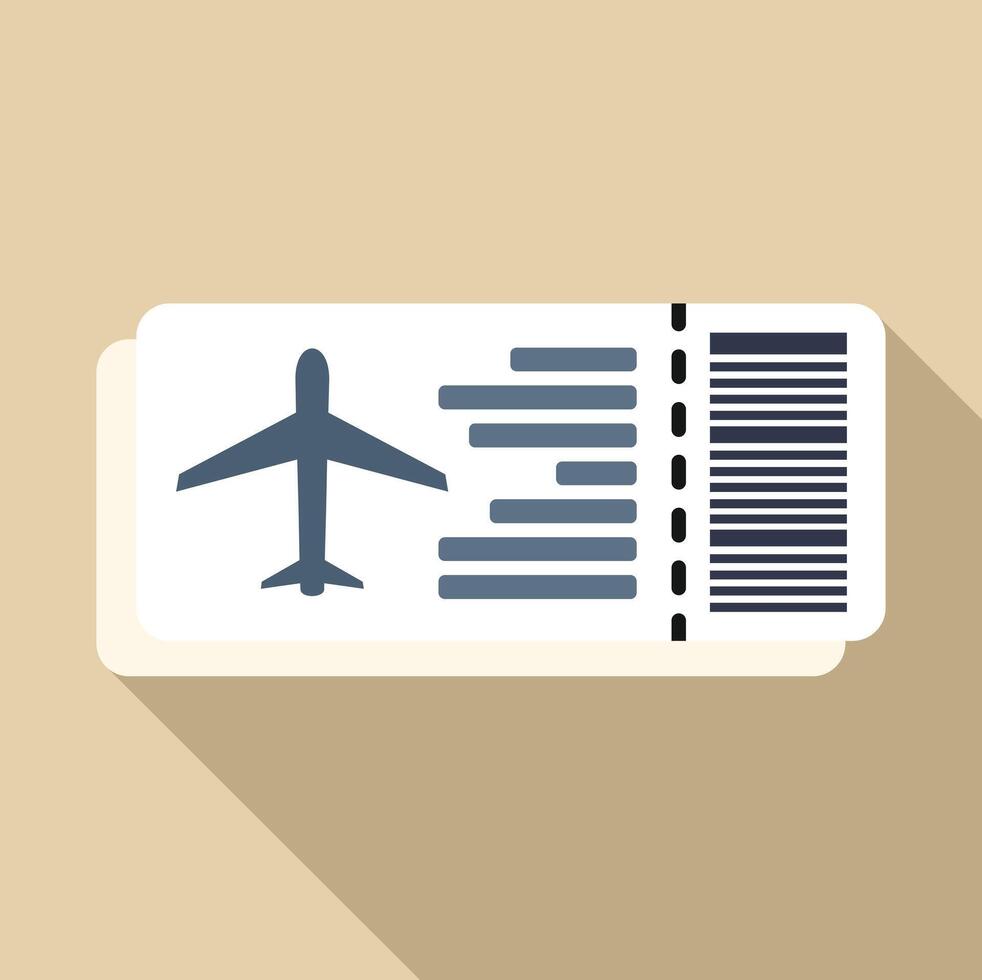Airline boarding pass ticket allowing entry to flight with barcode vector