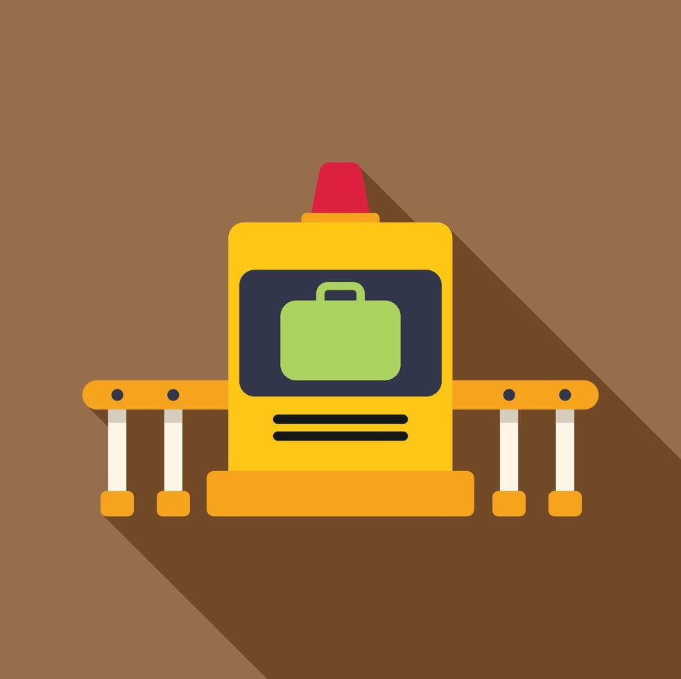 Airport baggage scanner showing suitcase passing through security vector