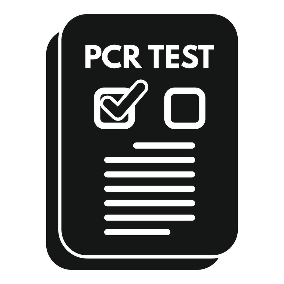Pcr test form showing positive result icon vector