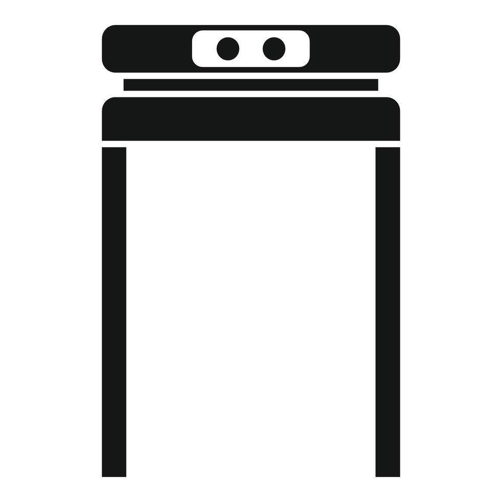Metal detector gate scanning for weapons in airport vector