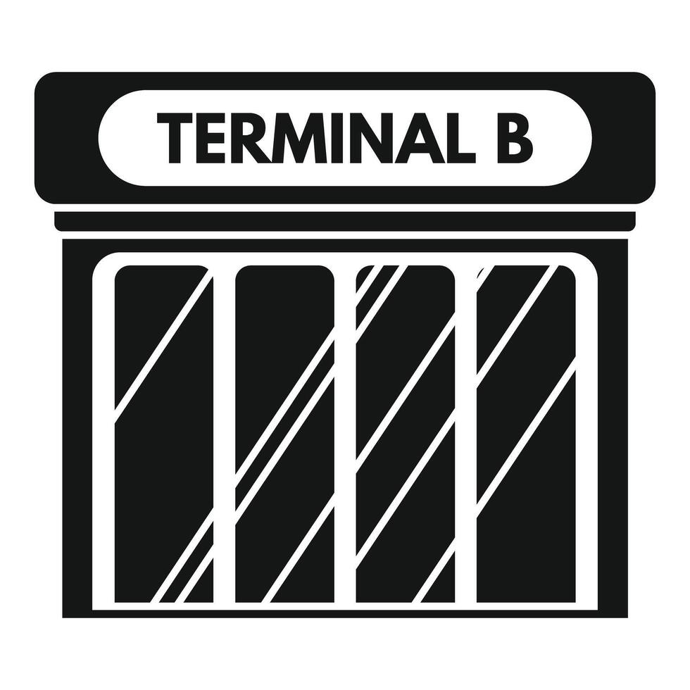 Terminal b building facade sign simple icon vector