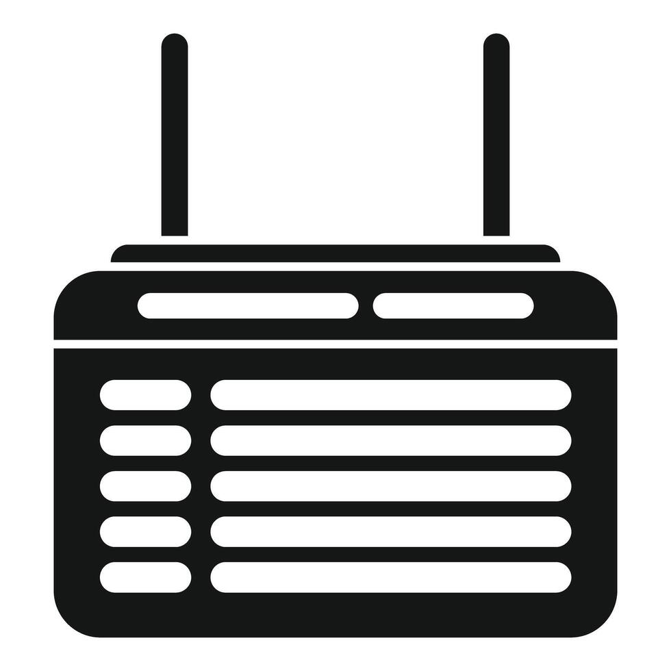 Old radio receiver transmitting broadcasting signals vector