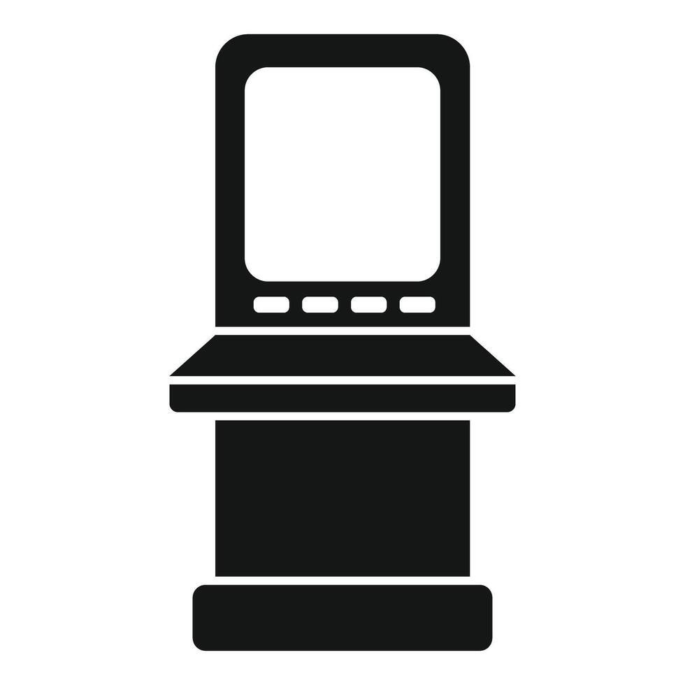 Black and white icon of a gaming machine with buttons vector
