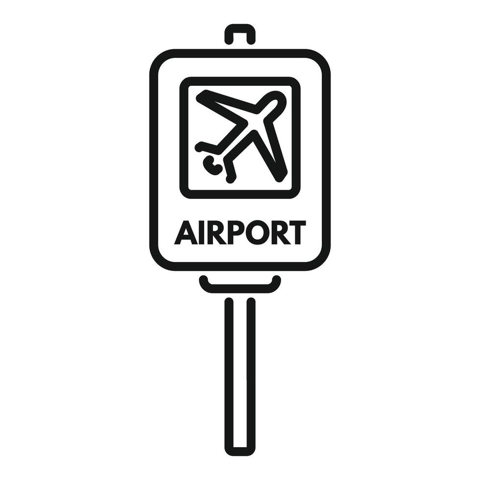 Airport sign with airplane showing the way to the terminal vector