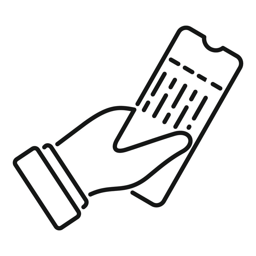 Hand holding boarding pass for travel or event access vector