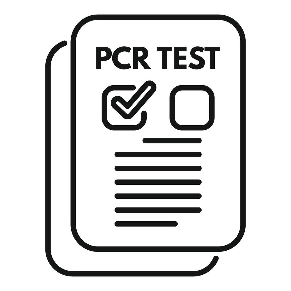 Medical form showing negative pcr test result icon vector