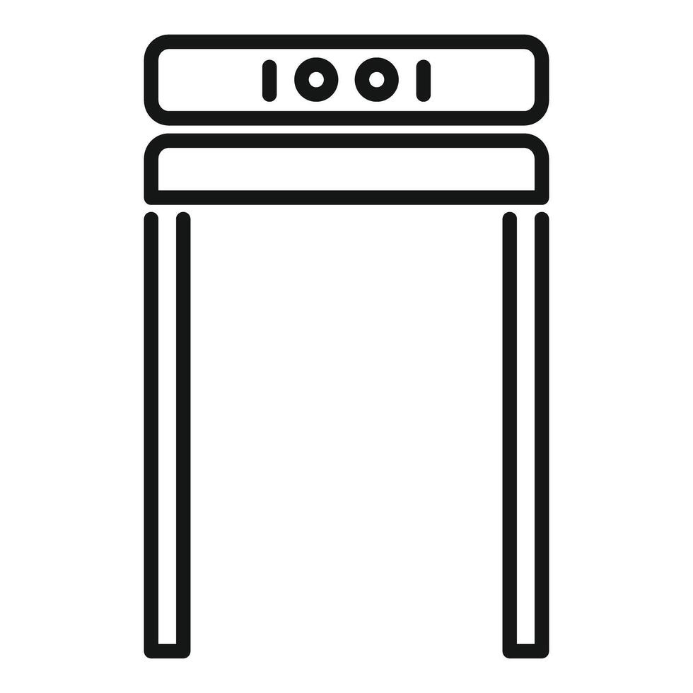 Metal detector gate for security checking showing green lights vector