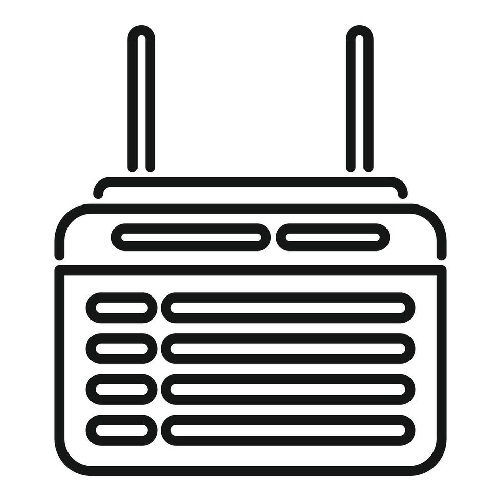 Radio receiver icon showing fm broadcasting receiving vector