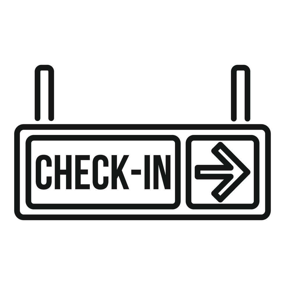 Airport check in sign showing direction with arrow vector