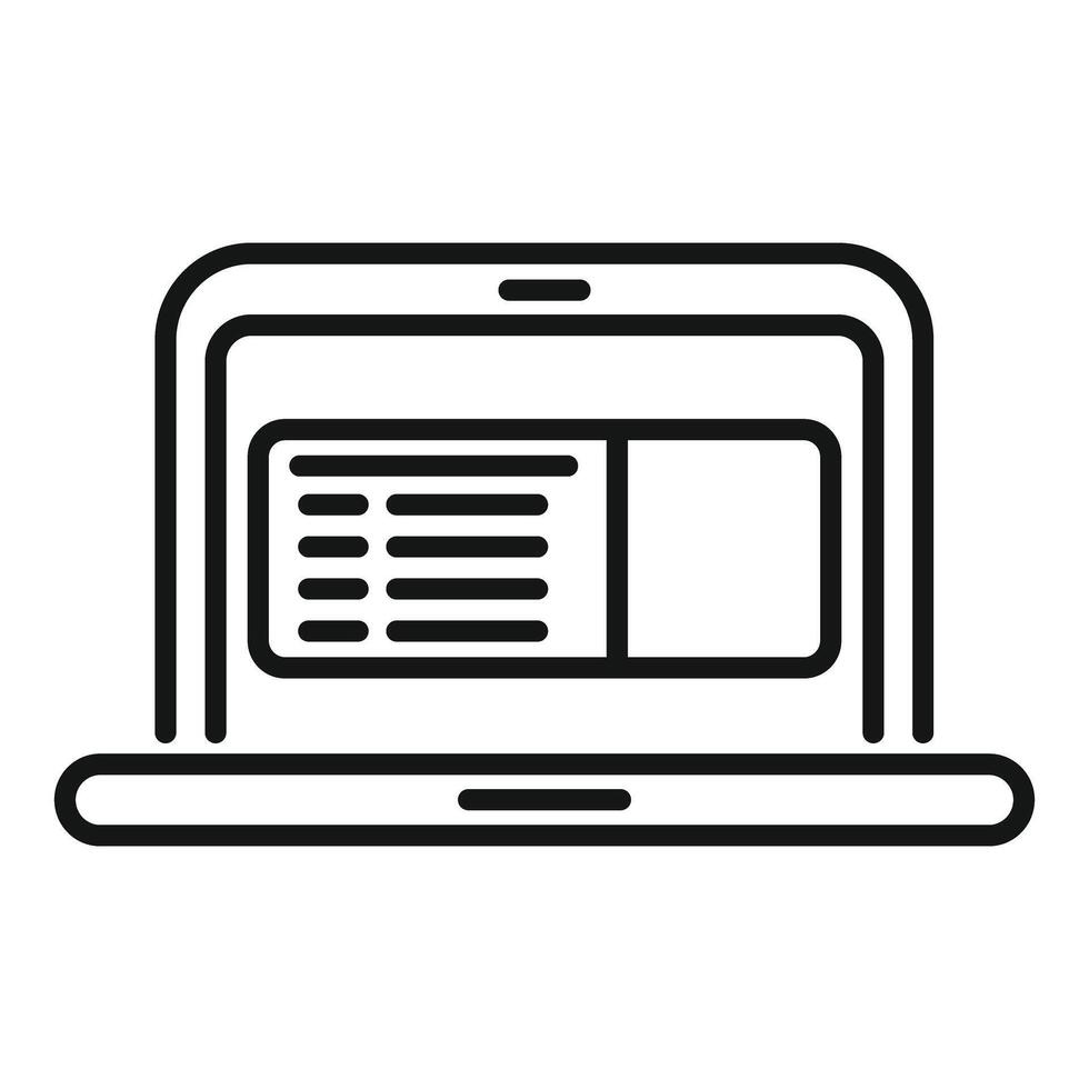 Laptop showing spreadsheet software for calculating finance vector