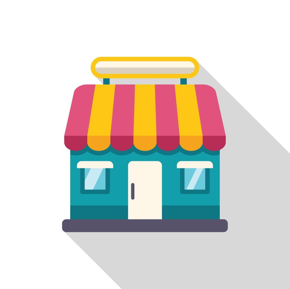 Small business building facade with awning showing local store vector
