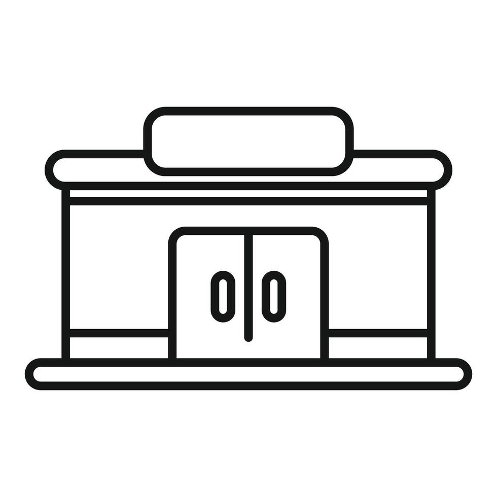 Simple store front icon with canopy and double doors vector