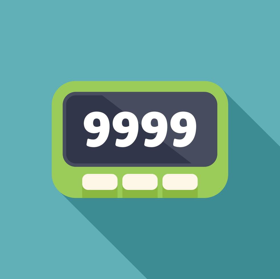 Electronic counter showing 9999 almost reaching limit vector
