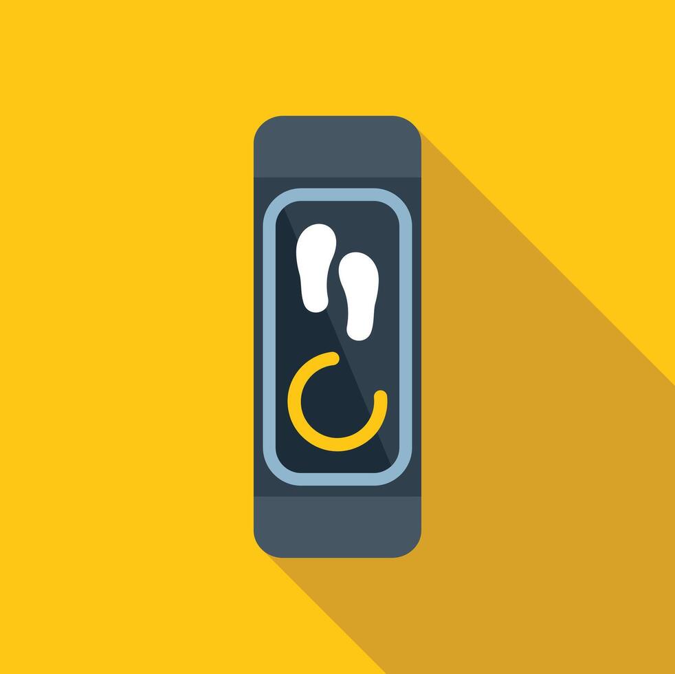 Smartwatch counting steps on screen showing fitness app interface vector