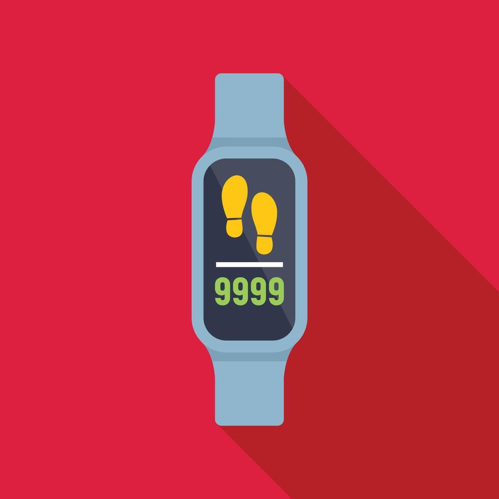 Smartwatch counting steps with fitness app displaying daily goal vector