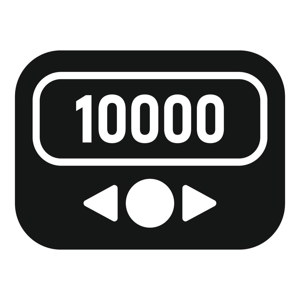 Electronic pager showing number 10000 icon simple style vector
