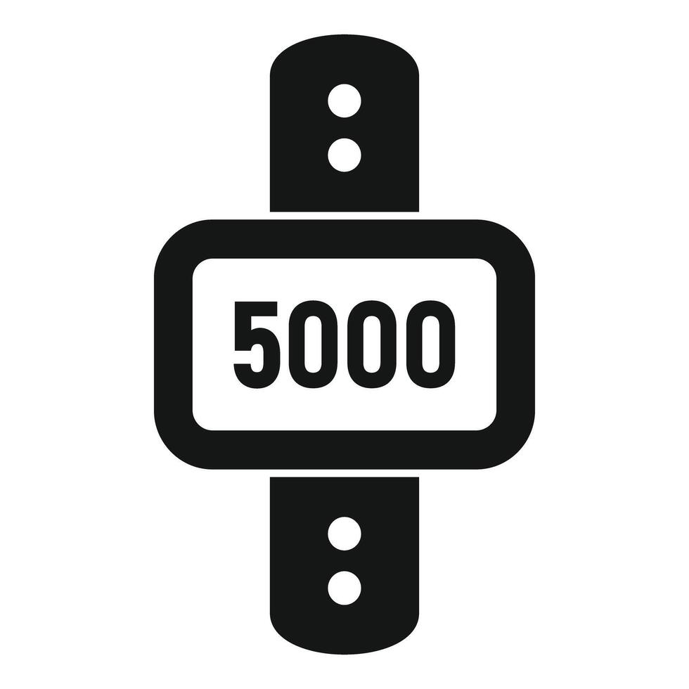 Fitness tracker showing 5000 steps icon simple style vector