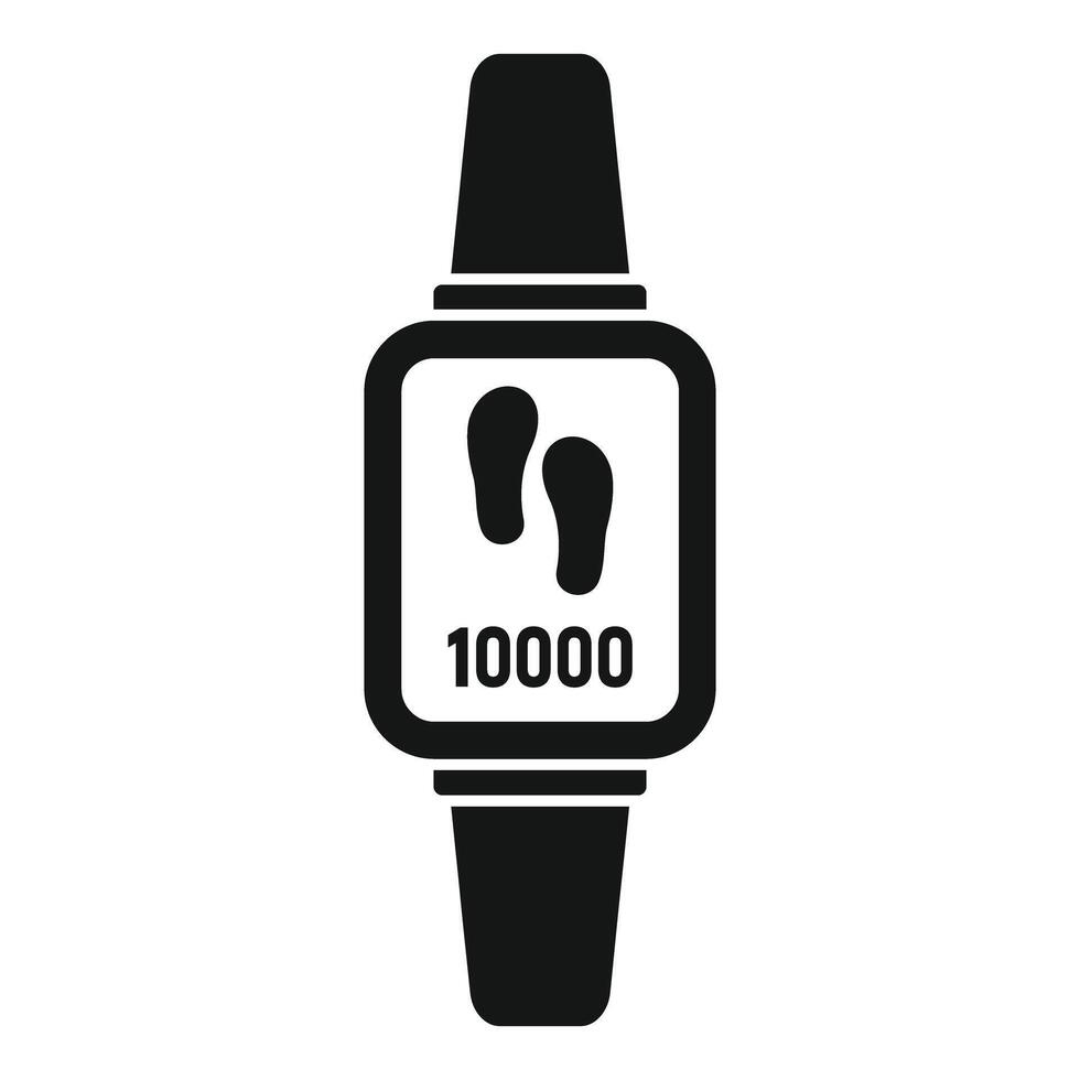 Smart watch showing steps icon, simple style vector