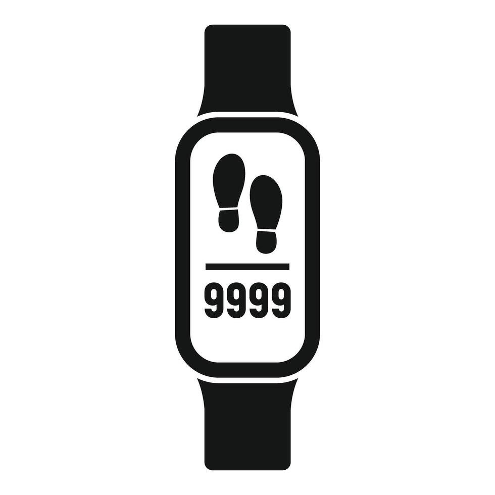 Smart watch showing steps counter icon simple style vector