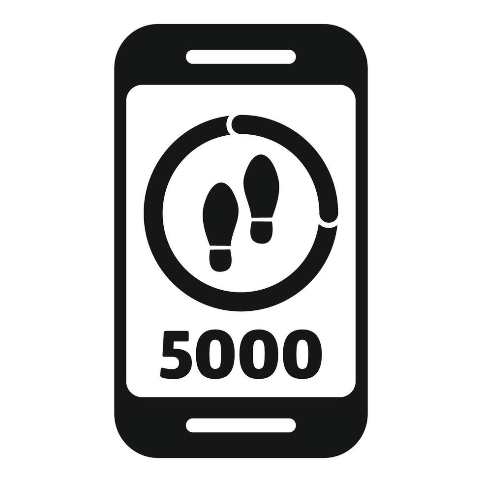 Smartphone showing steps counter app icon vector