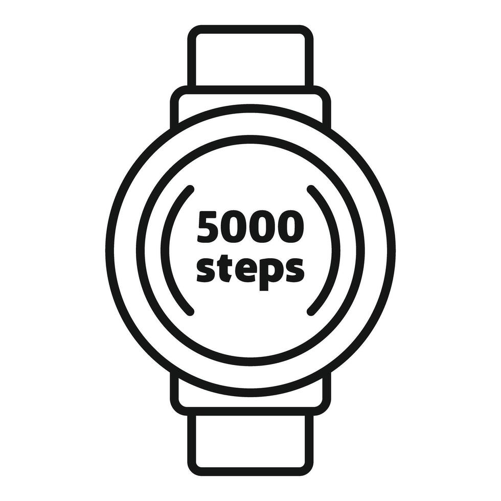 Smartwatch showing five thousand steps icon vector