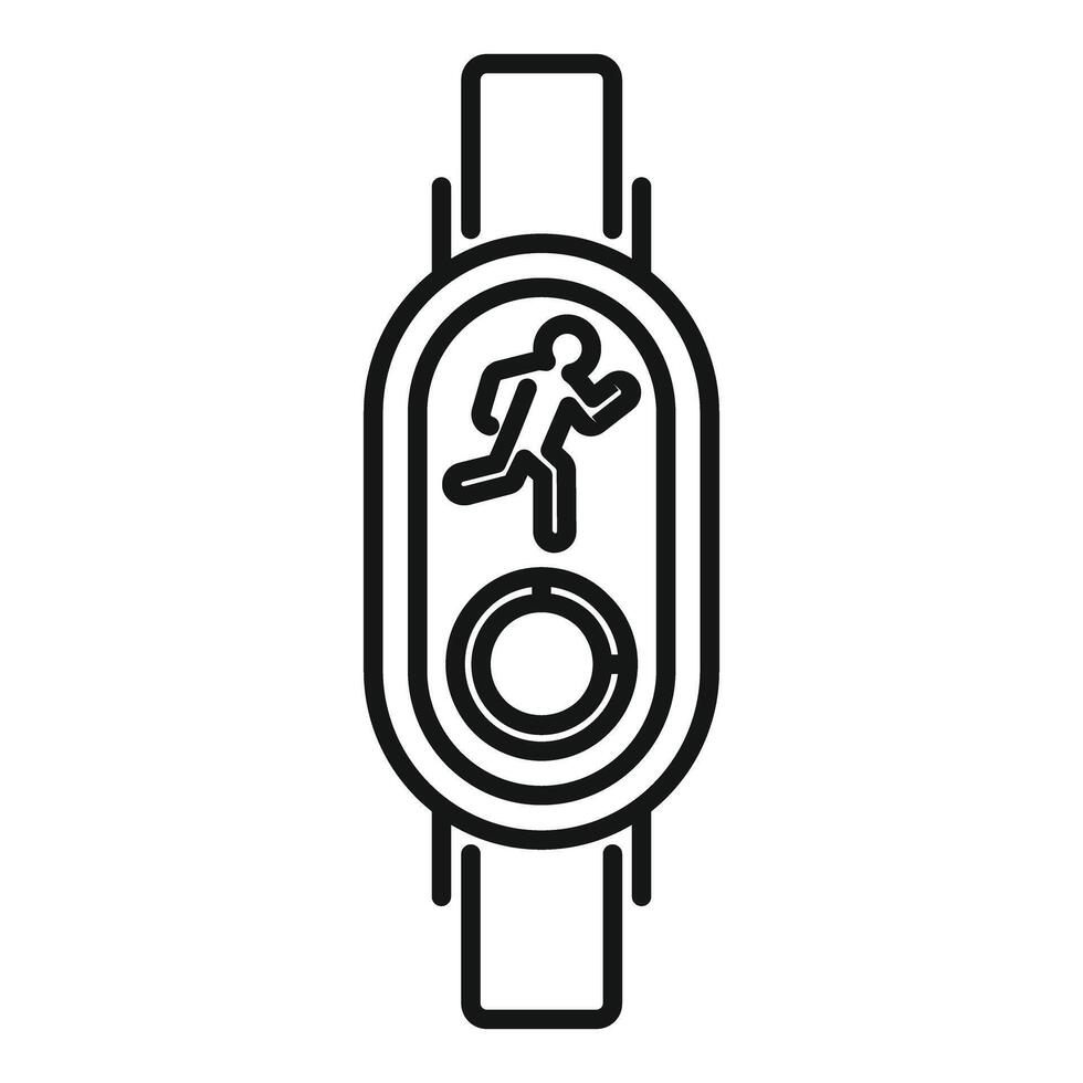Line art icon of a pedestrian crossing traffic light showing the green signal for walking vector