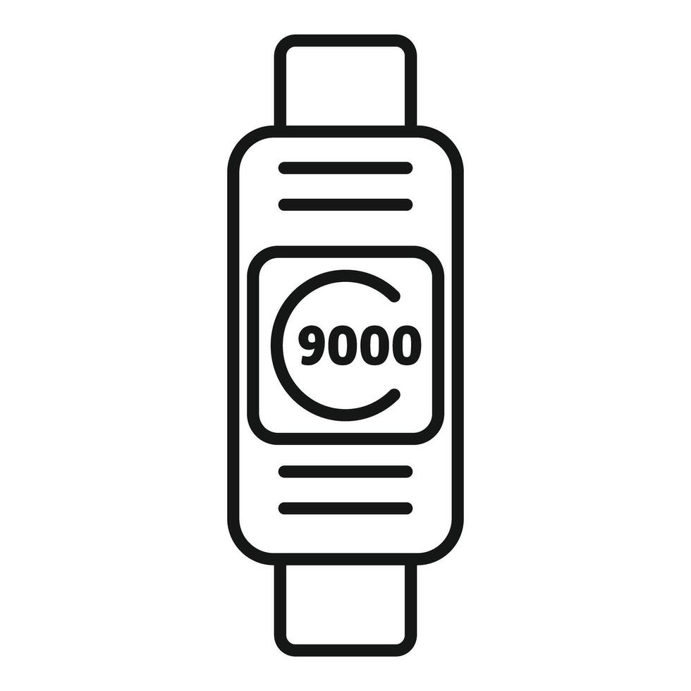 Electronic counter showing 9000 counts icon outline style vector
