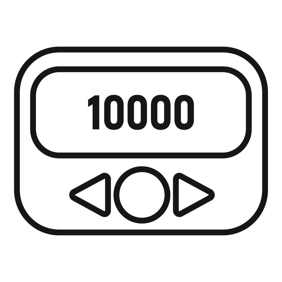 Electronic pager showing 10000 followers icon outline style vector