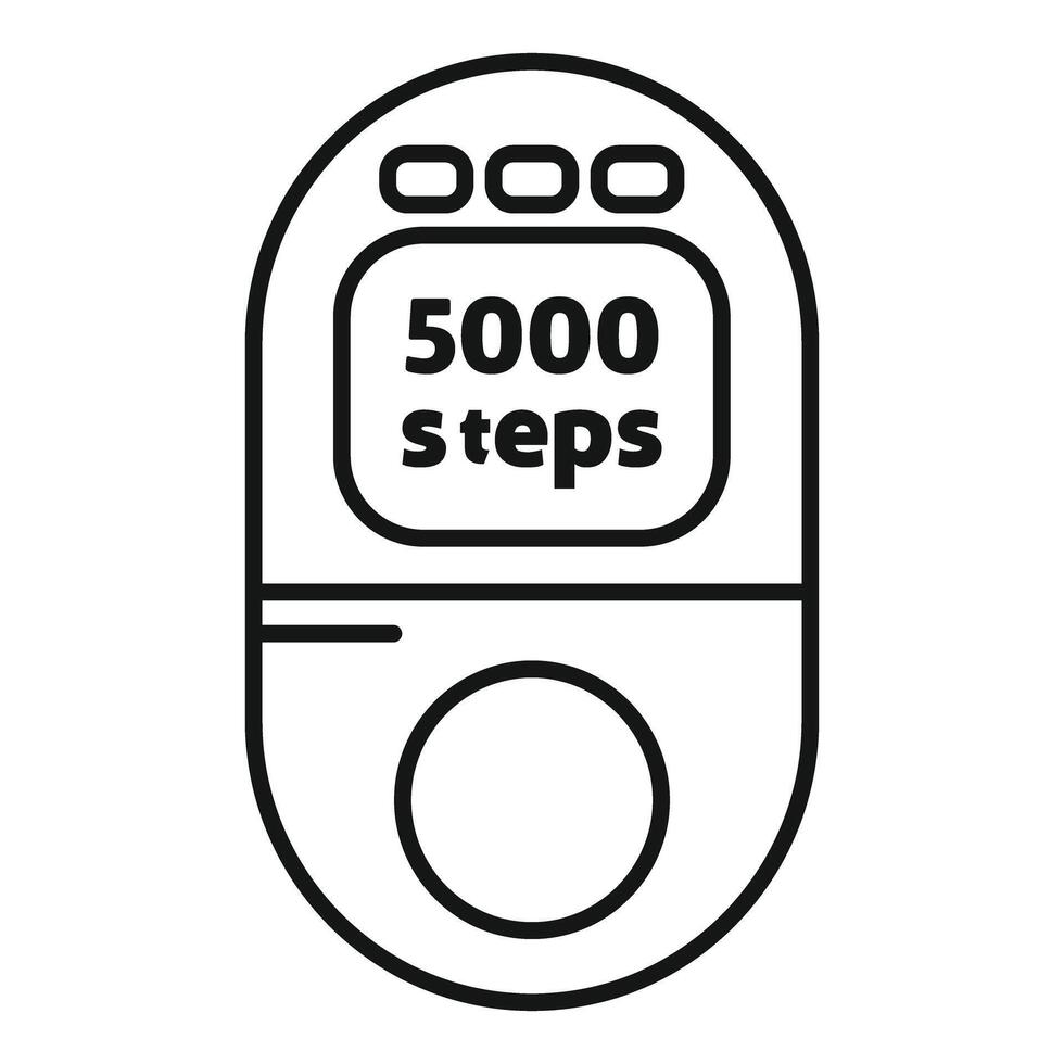 Pedometer icon showing 5000 steps for healthy lifestyle vector