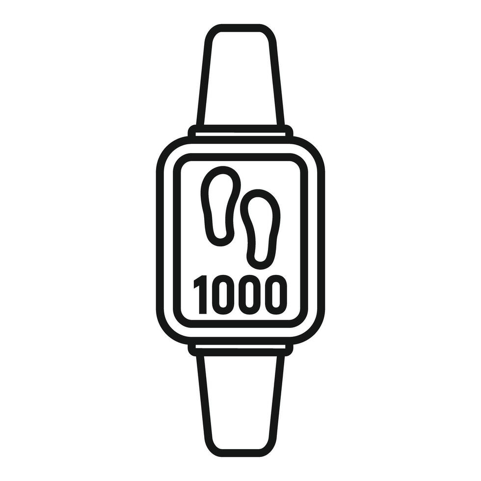 Smart watch showing steps icon, showing steps walking icon vector