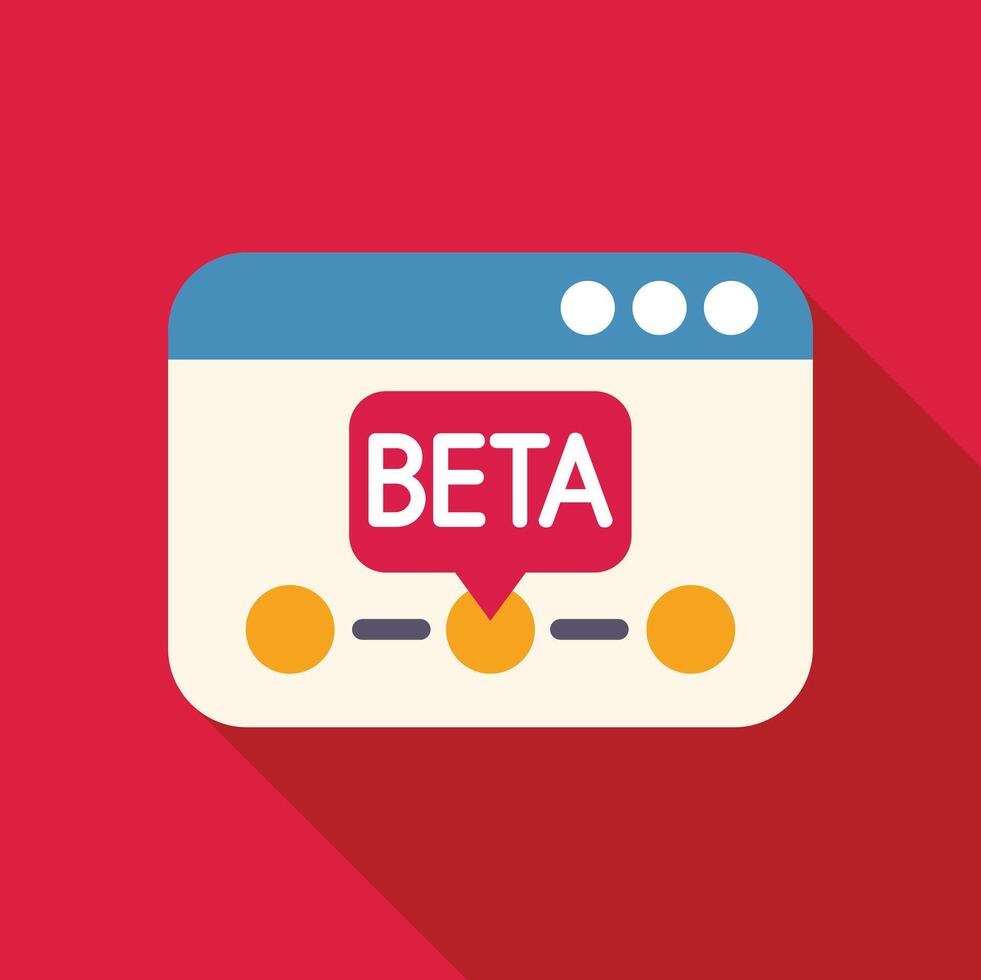 Beta version of software showing on computer screen vector