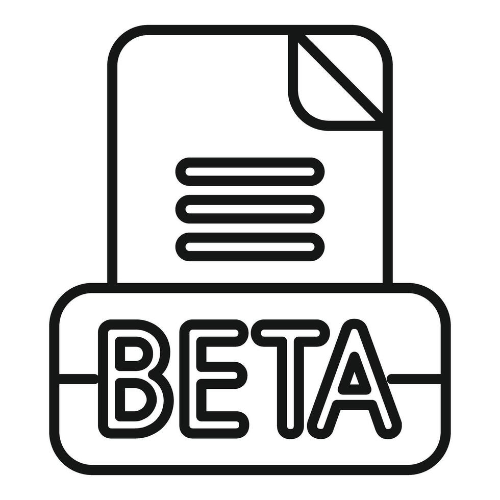 Simple beta version document file icon showing testing phase vector
