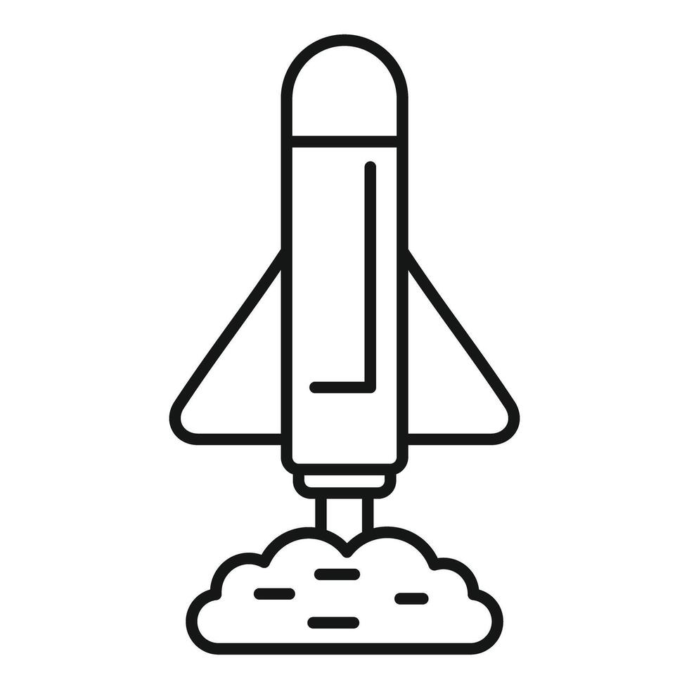 Space rocket launching leaving planet surface vector