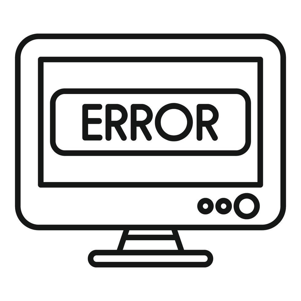 computadora monitor demostración error mensaje icono vector