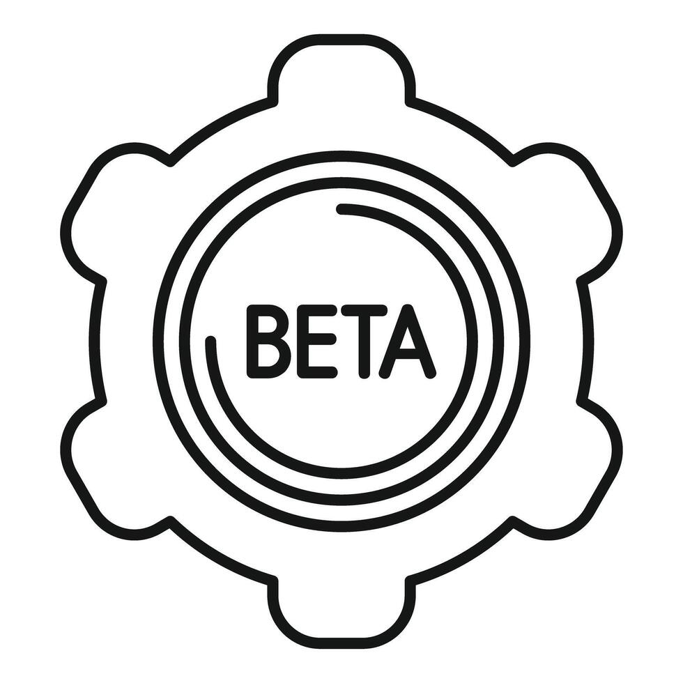 Beta testing software development gear icon vector