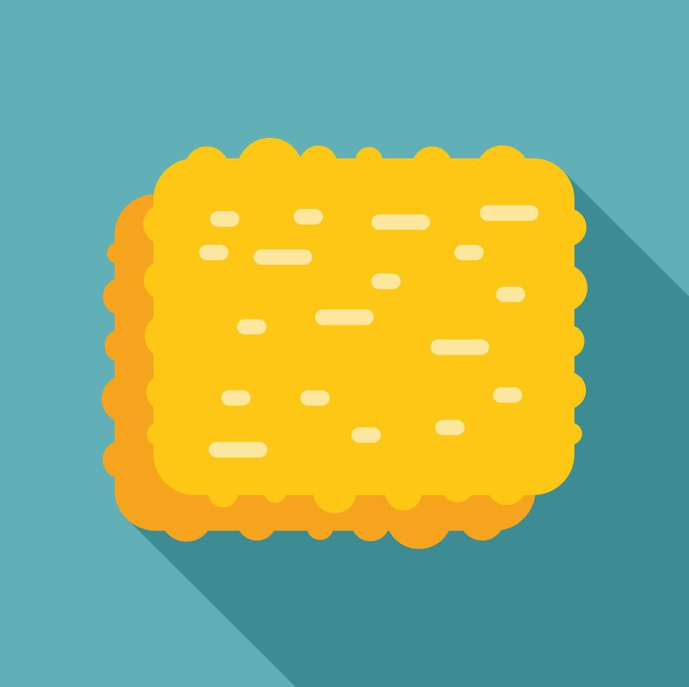 Square cracker presenting its crunchy texture on blue background vector