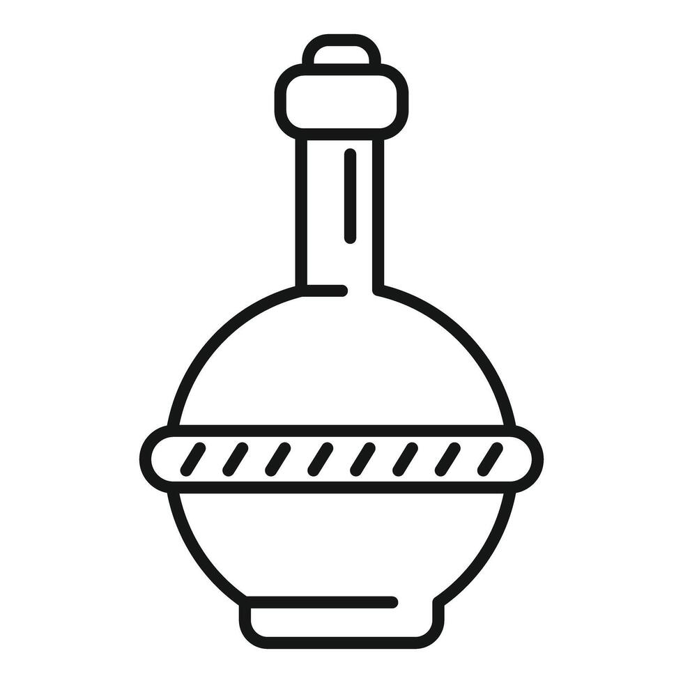 Round bottom flask is standing on white background vector