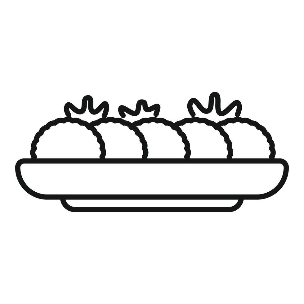 Plate of falafel showing middle eastern cuisine vector