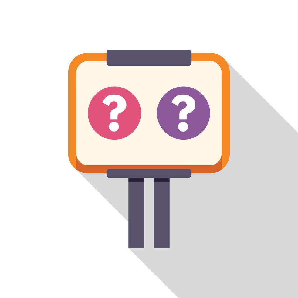 Billboard showing question marks for quiz or survey vector