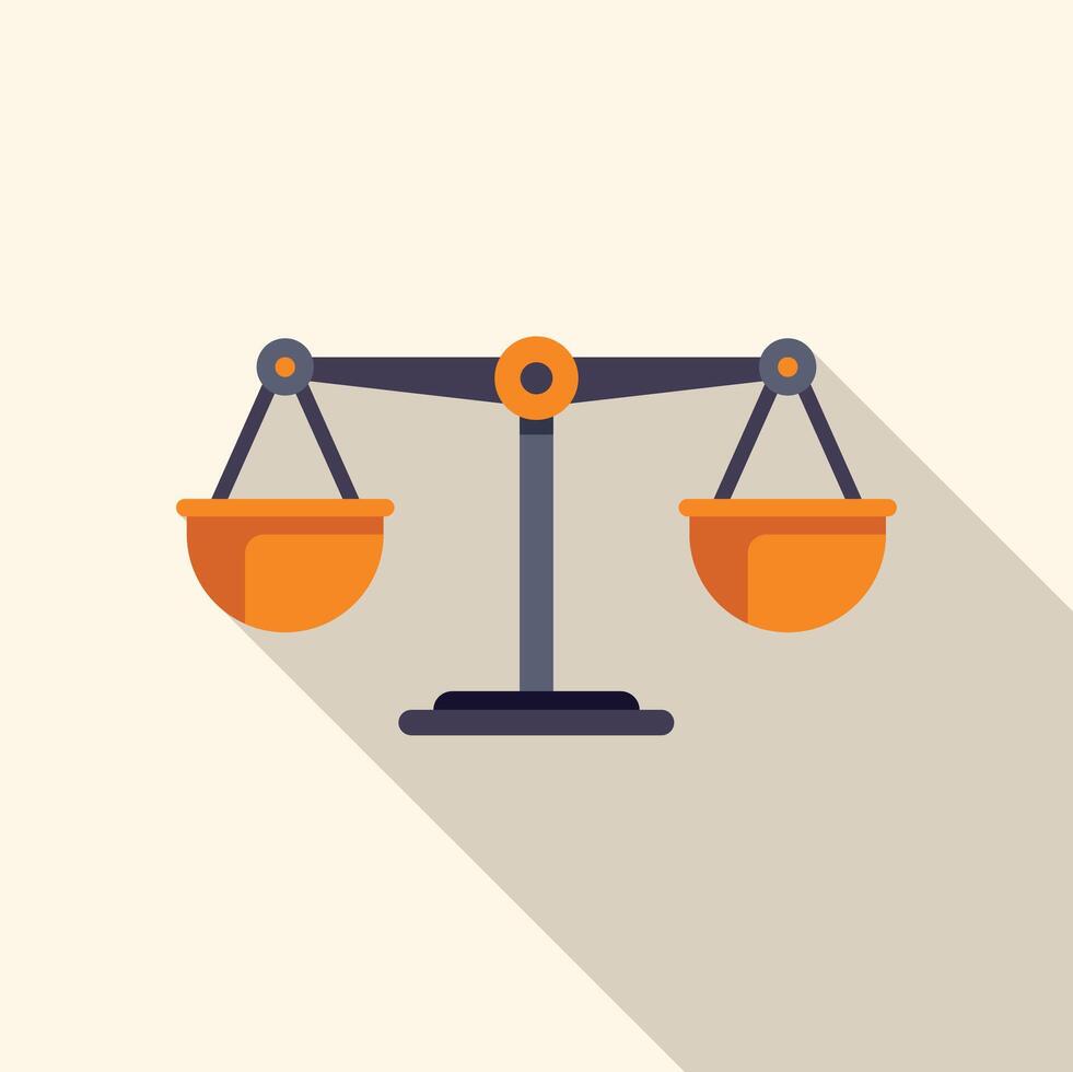 Balance scale comparing weights representing justice and law concept vector
