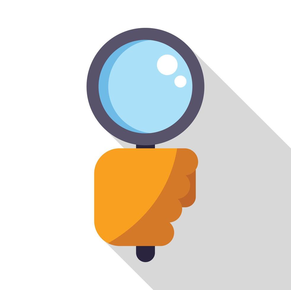 Hand holding magnifying glass searching for information vector