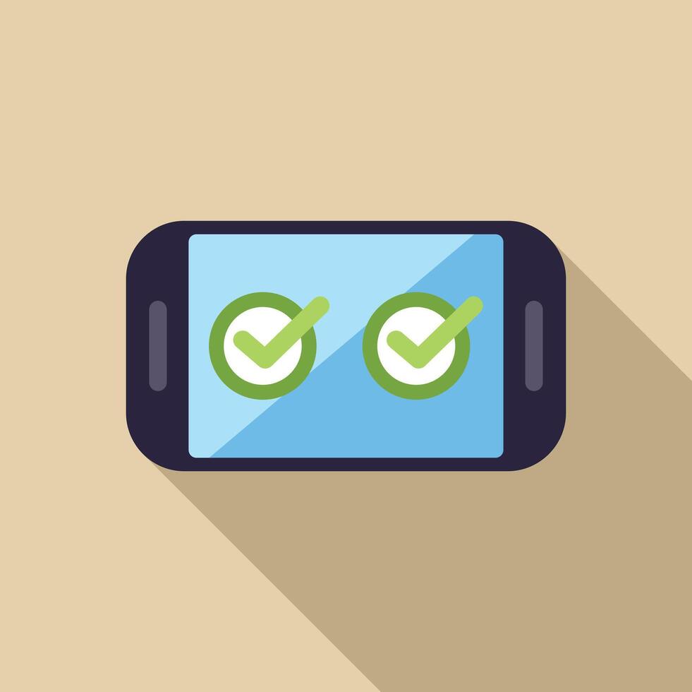 Smartphone showing validated terms of service agreement vector